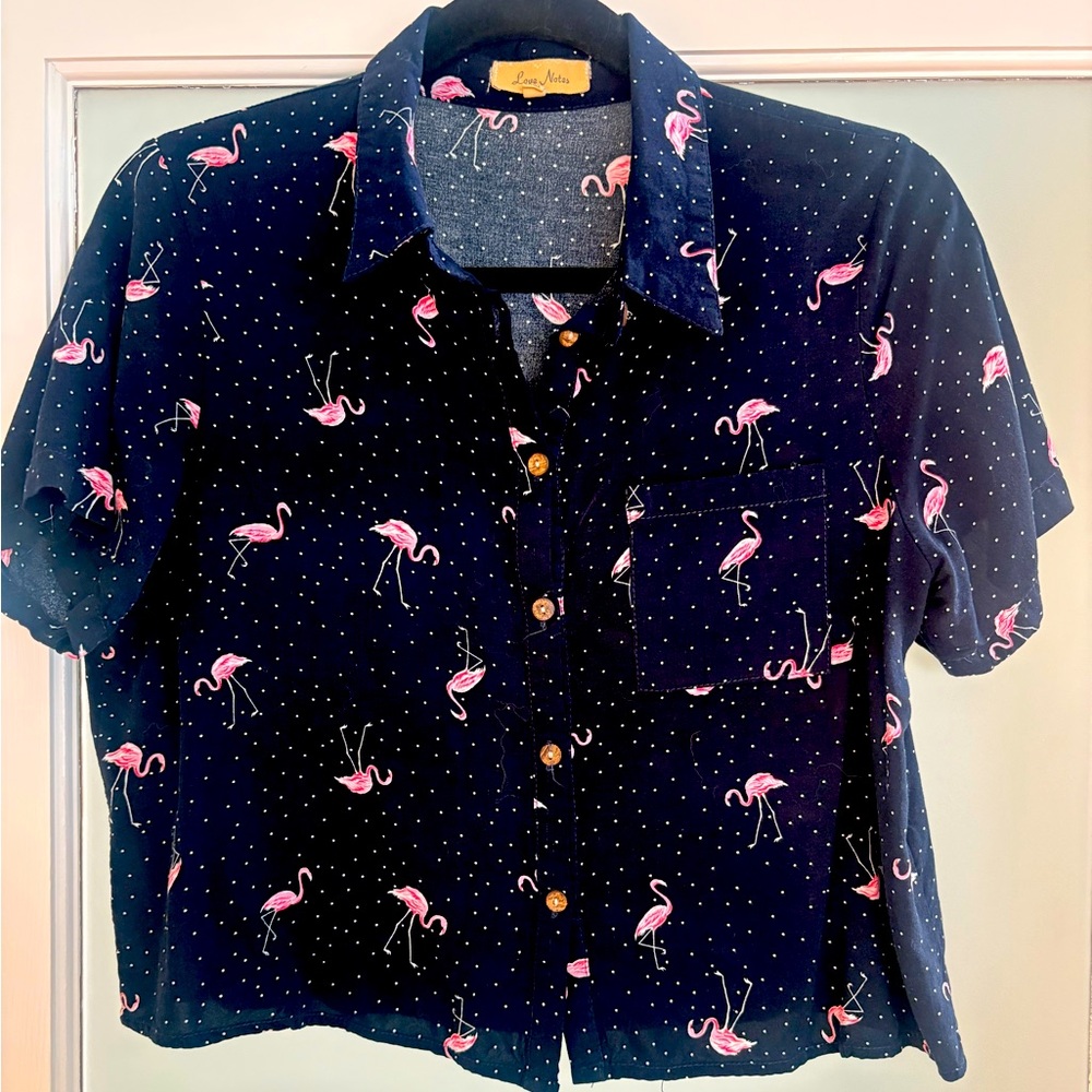 Flamingo blue top